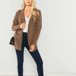 Brown Teddy Sweater with Pockets